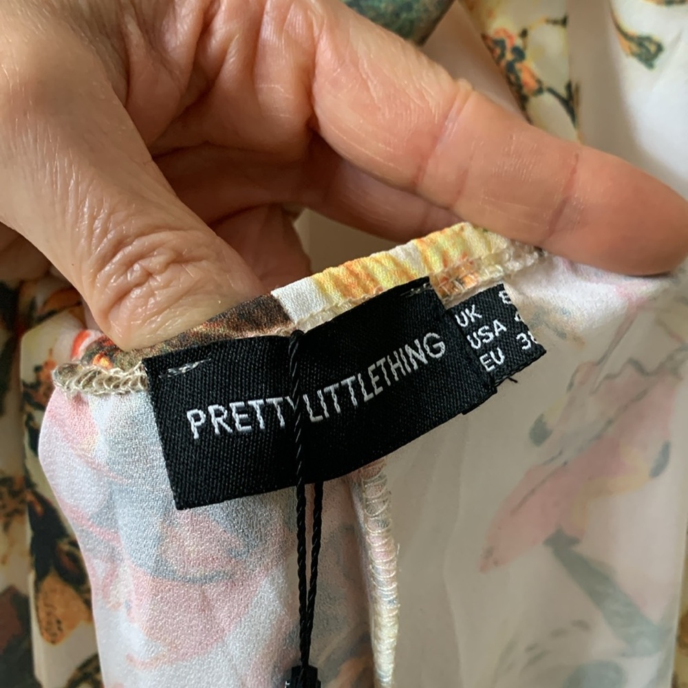 🌷3 for$25🌷PrettyLittleThing, US 4, Orange Yellow & Brown Floral Maxi Dress, NWT - Picture 7 of 10